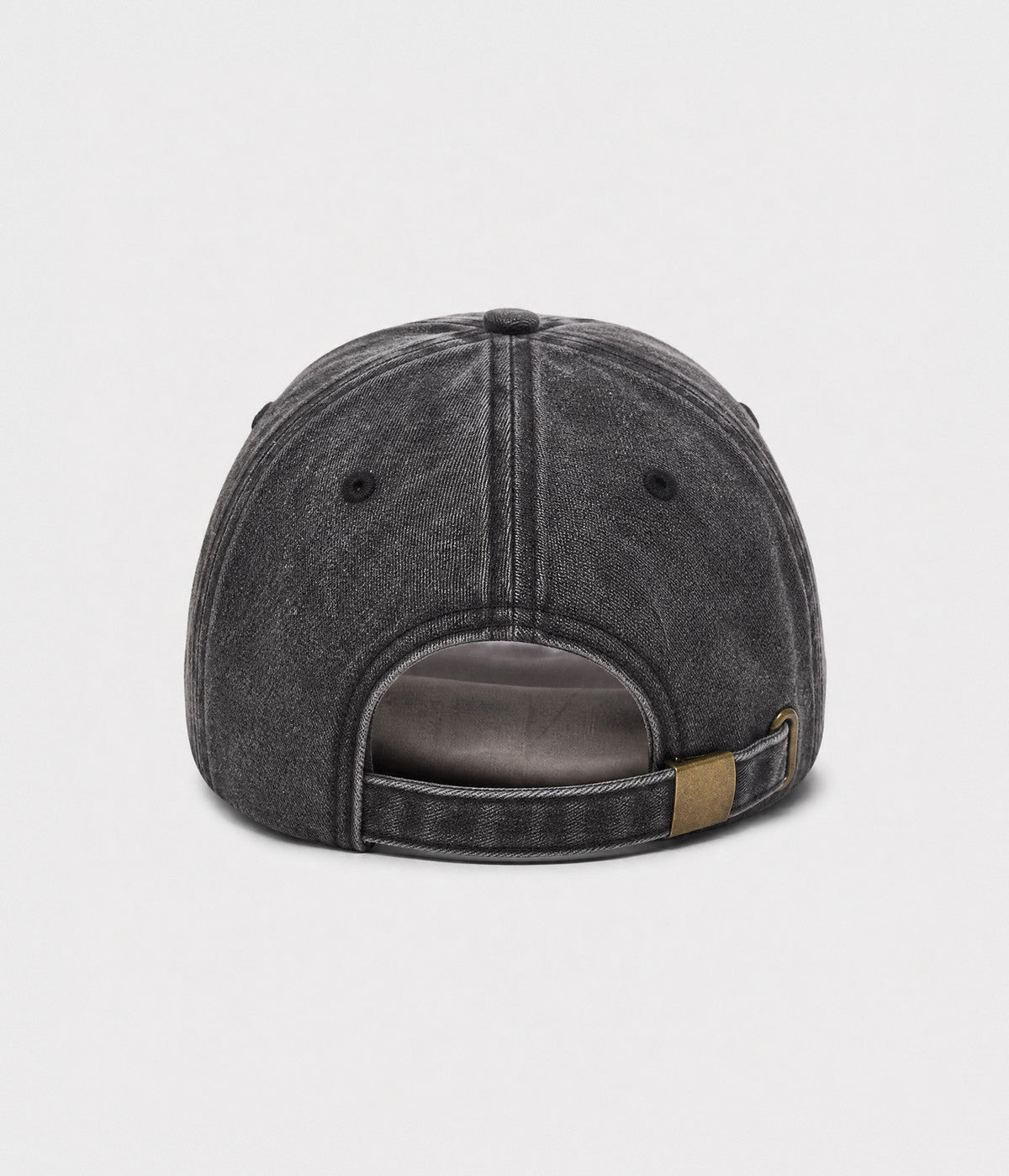 NEVER GIVE UP. washed distressed cotton dad cap in GRAY, back view