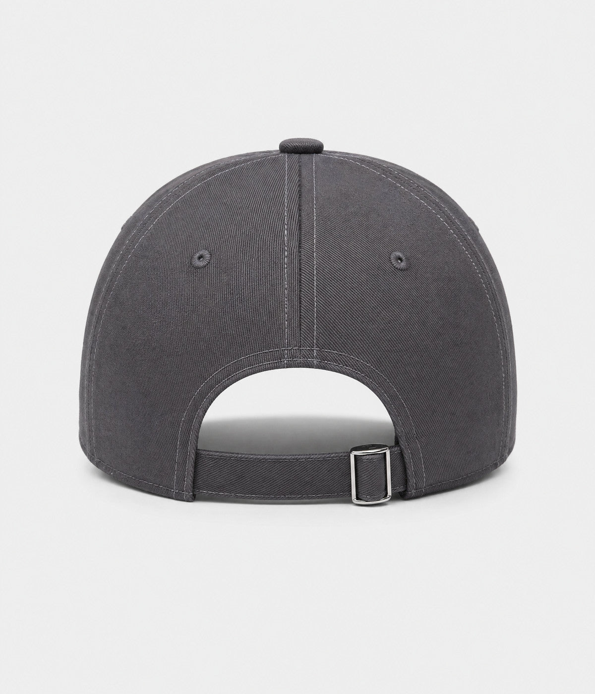RIPPED COTTON. distressed cotton cap in dark gray, back view