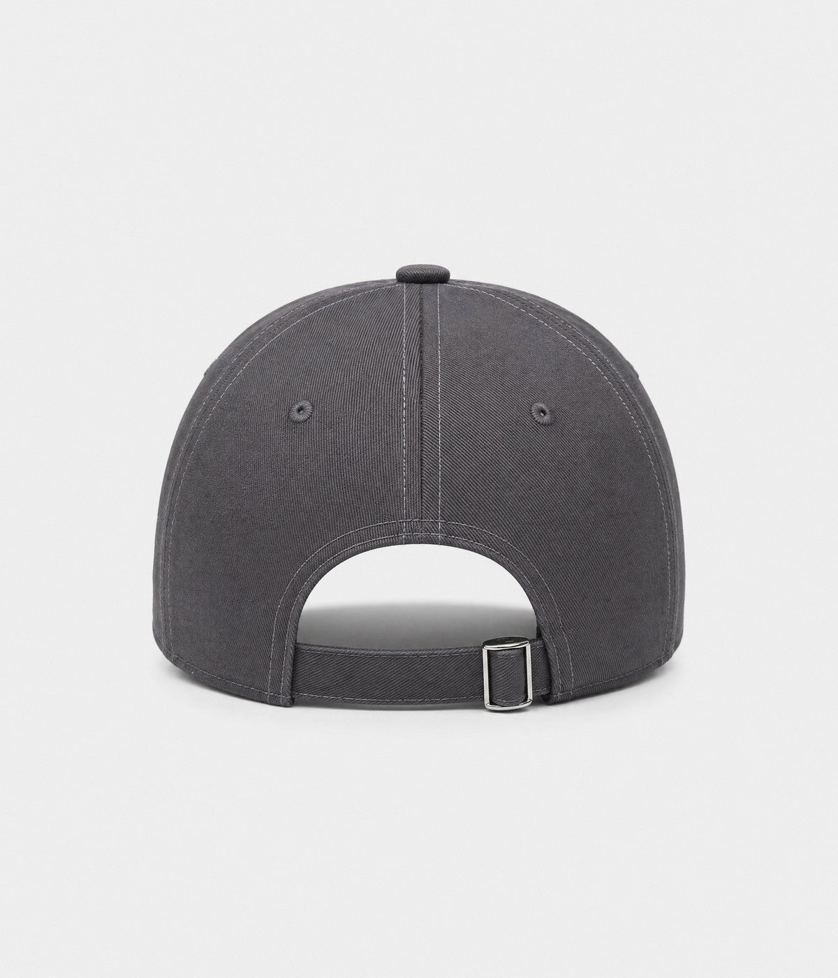 RIPPED COTTON. distressed cotton cap in dark gray, back view