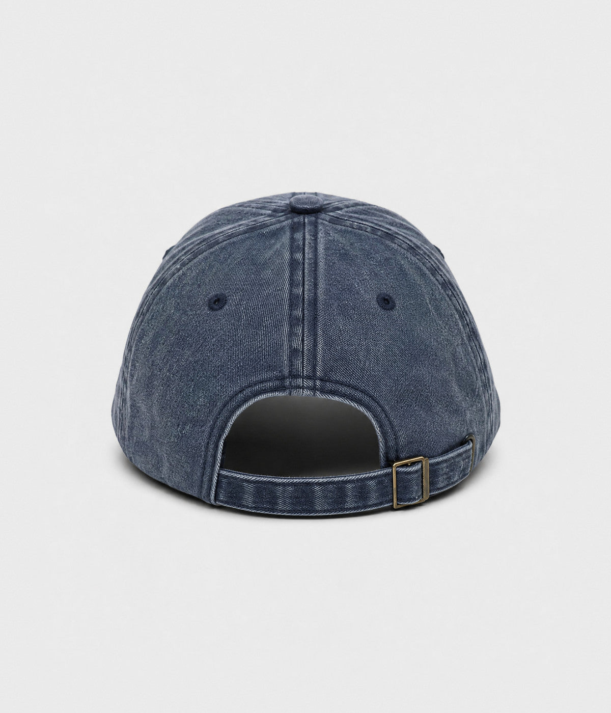 WASHED SAUSAGE DOG. washed cotton cap in NAVY, back view