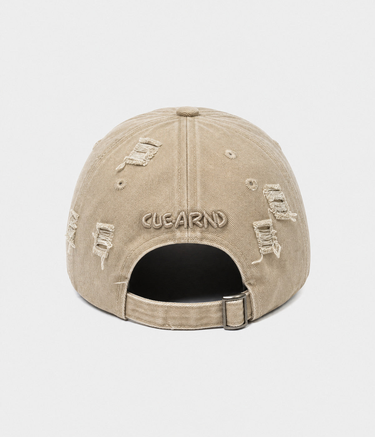 NO TIME FOR ROMANCE. washed cotton cap in KHAKI, back view