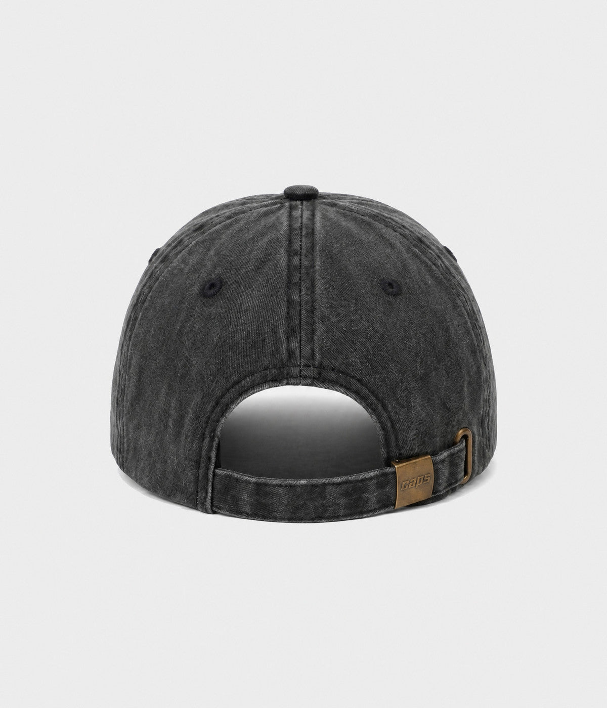 WASHED SINGLE. washed cotton dad cap in BLACK, back view