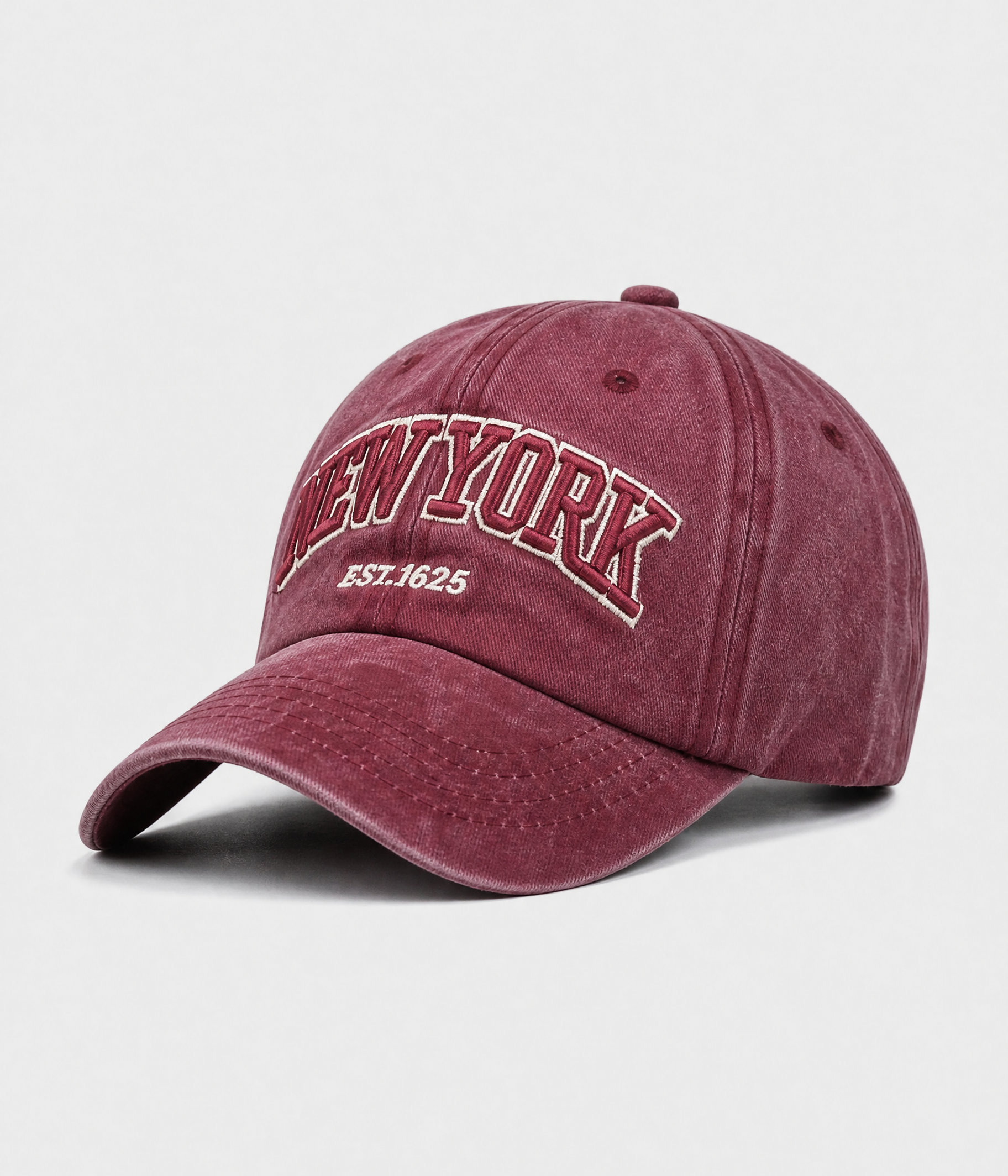 NEW YORK 1625. maroon side