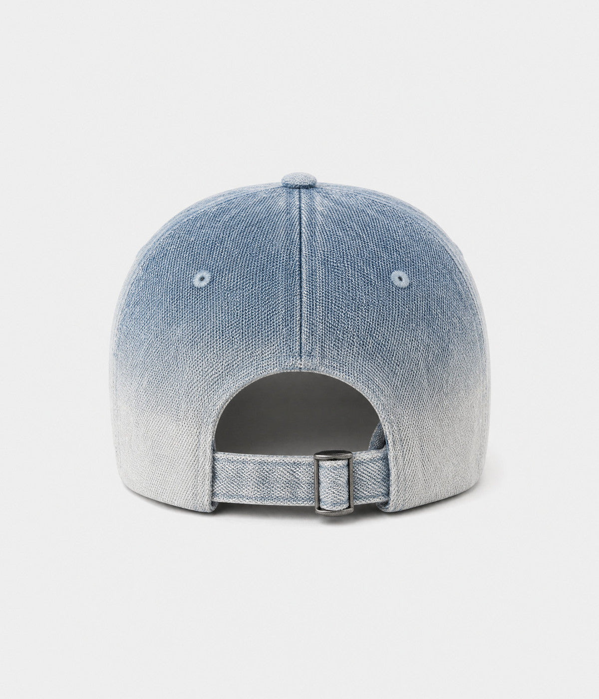 DENIM FADE. washed cotton cap in light blue, back view