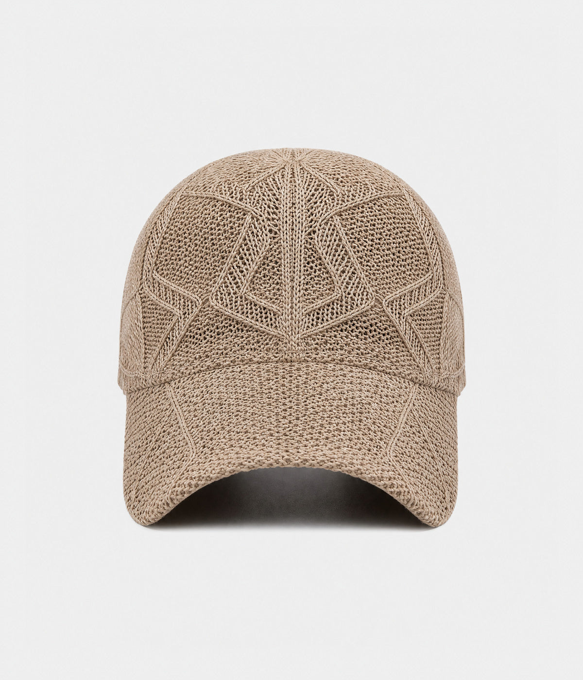 OPEN KNIT. open-knit lattice cap in brown, front view