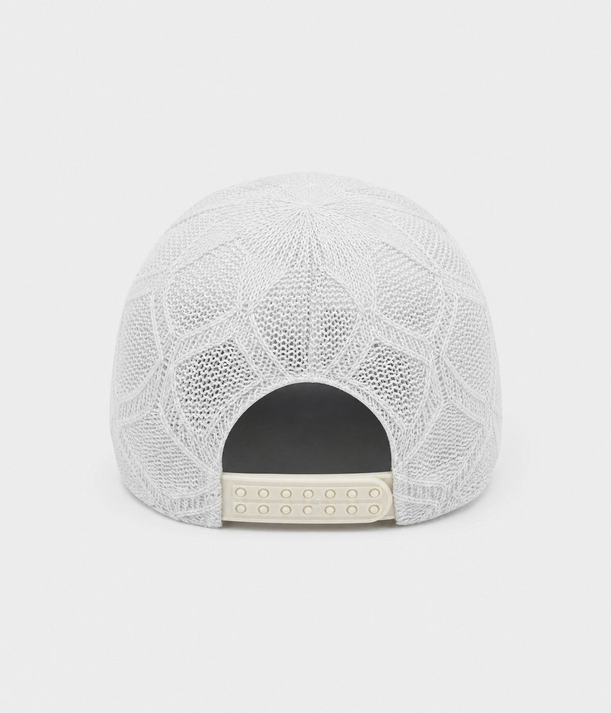 OPEN KNIT. open-knit lattice cap in white, back view
