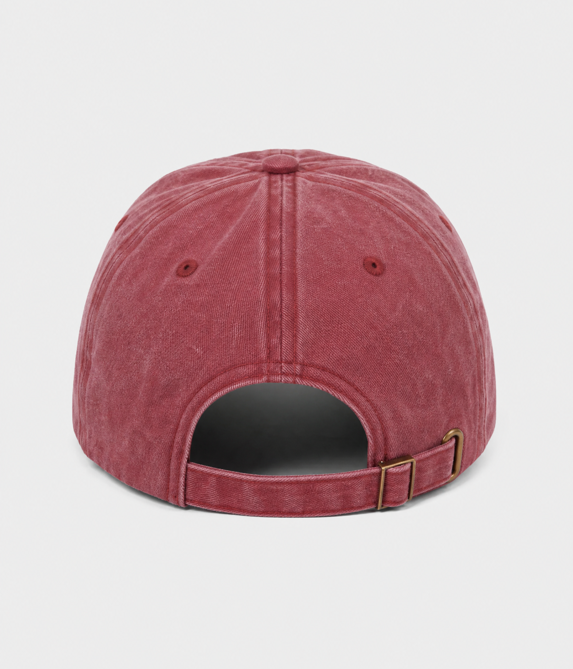 OVERSTIMULATED. washed cotton dad cap in red, back view