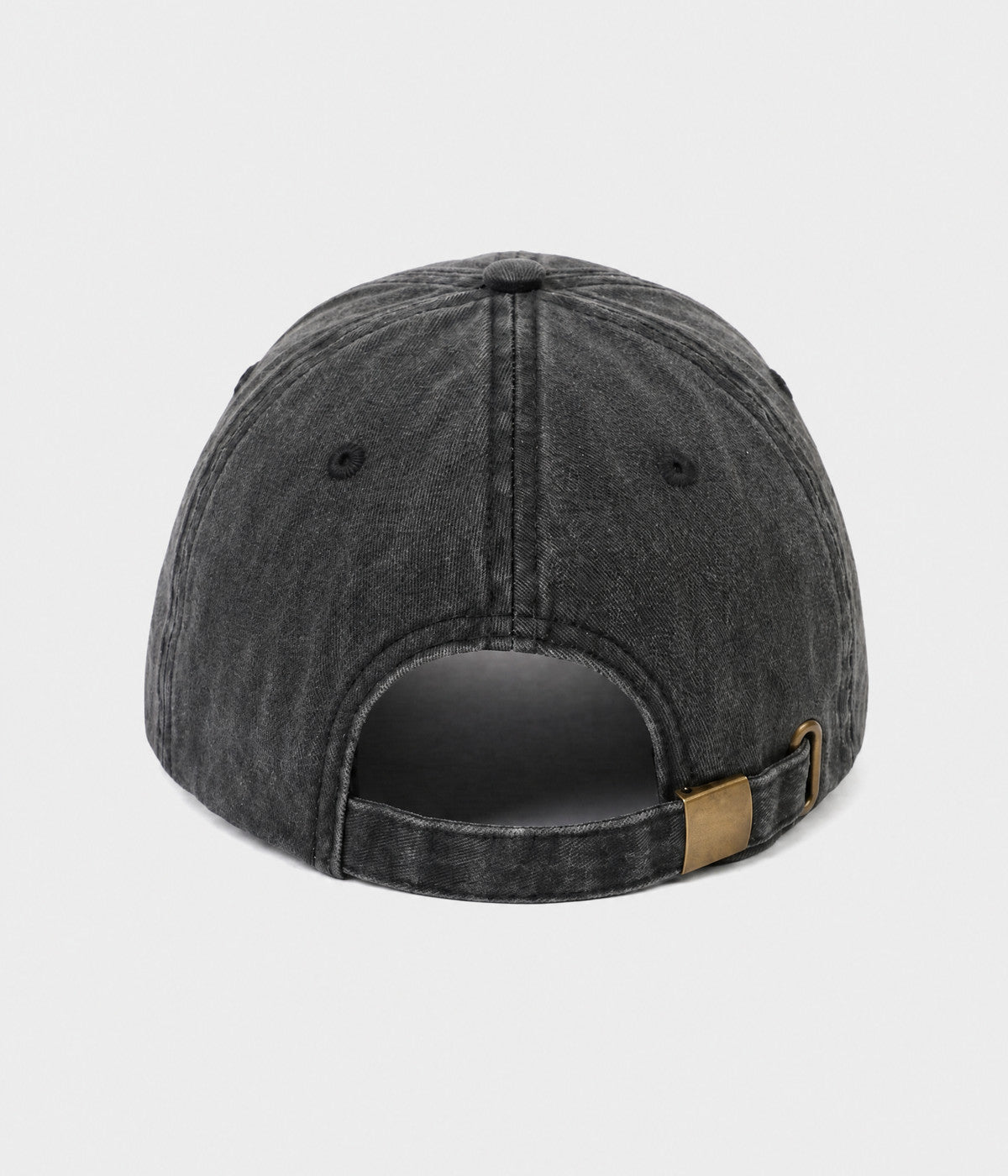 WASHED I'M SINGLE. washed cotton dad cap in BLACK, back view