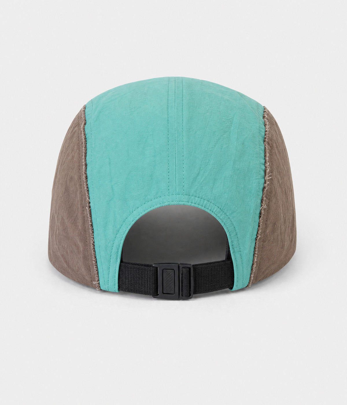 PATCHWORK CAMP. quick-dry patchwork cap in BROWN, back view