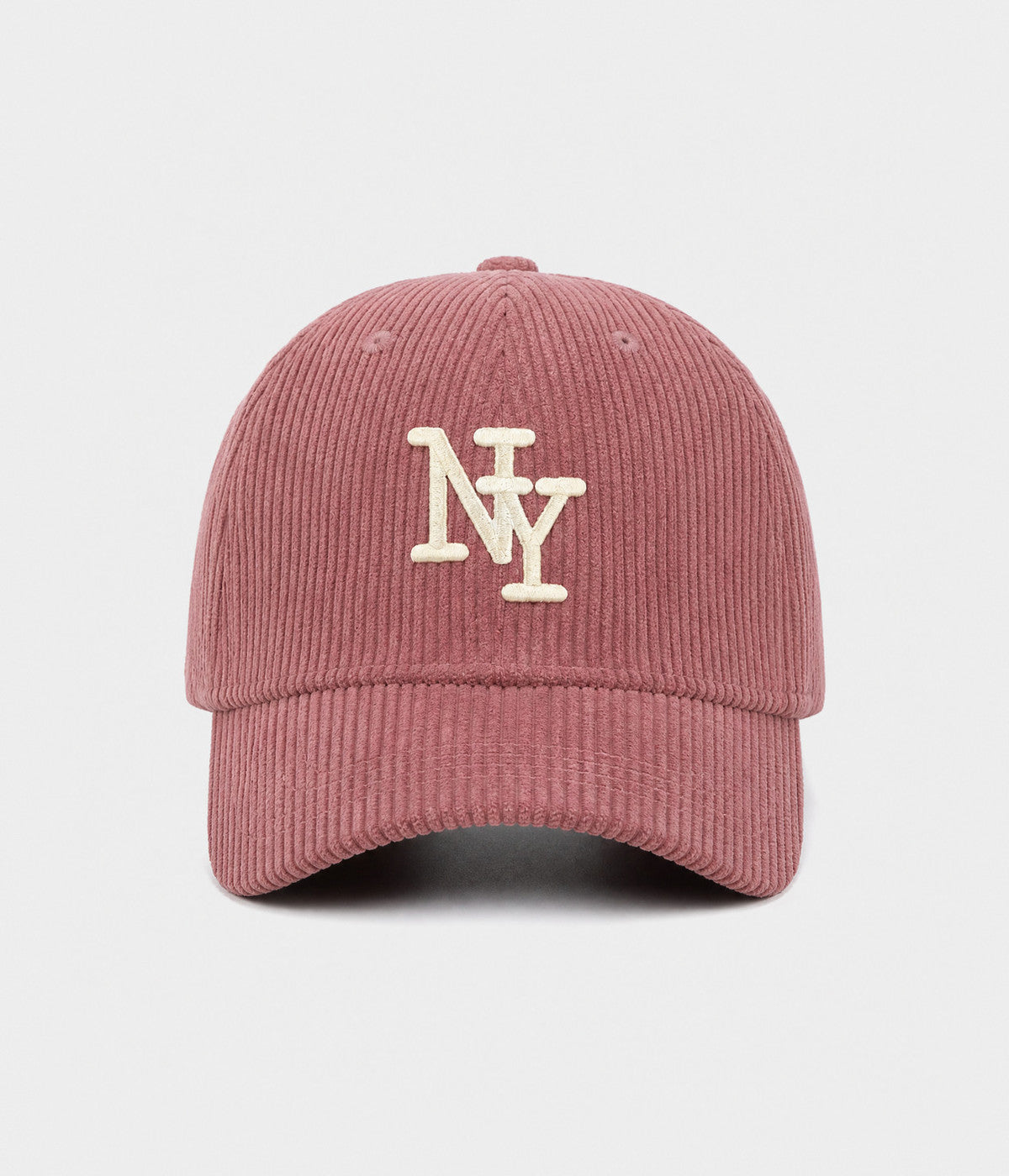 NY CORDUROY. corduroy cap in DUSTY PINK, front view