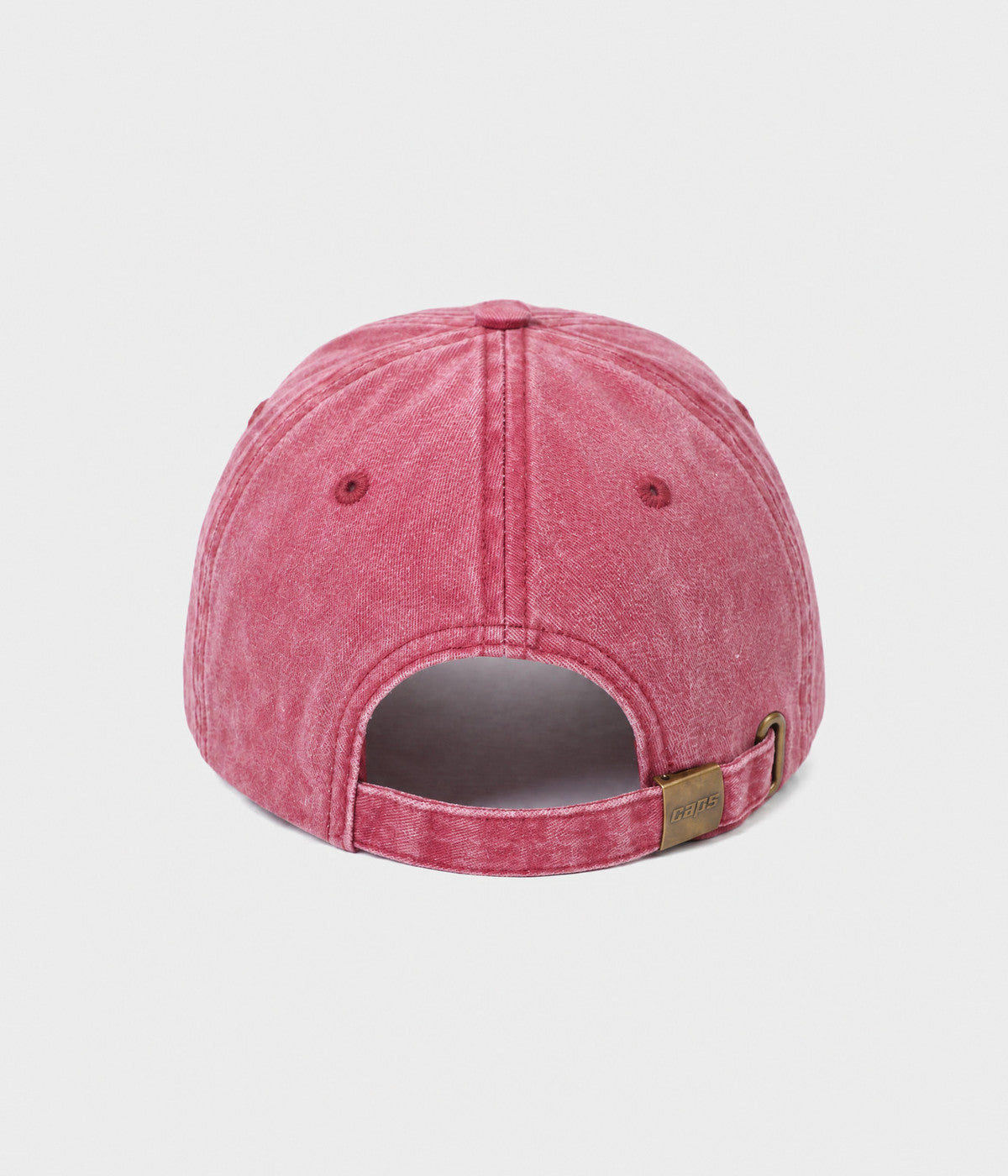 WASHED YES. washed cotton dad cap in RED, back view