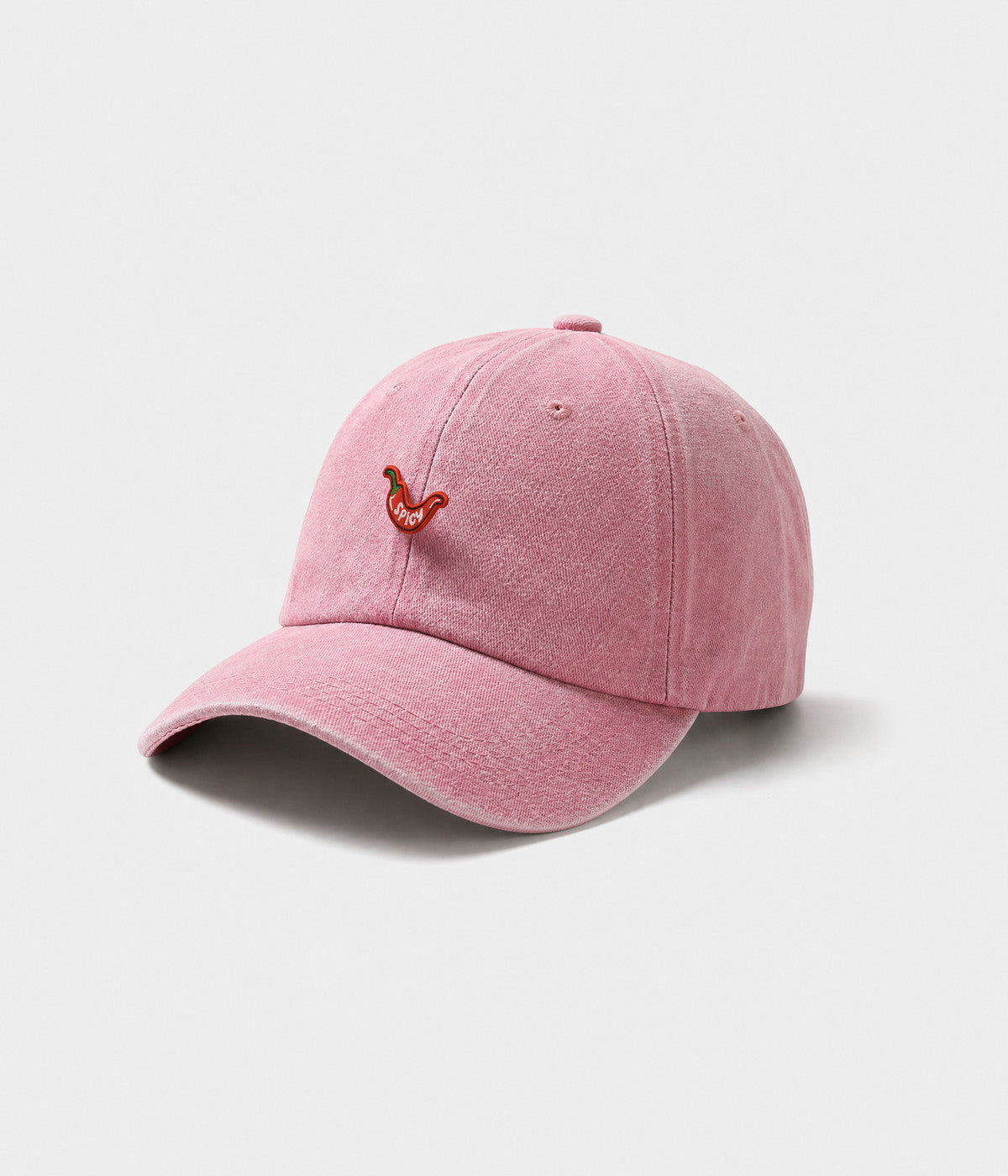 SPICY. washed cotton dad cap in PINK, side view