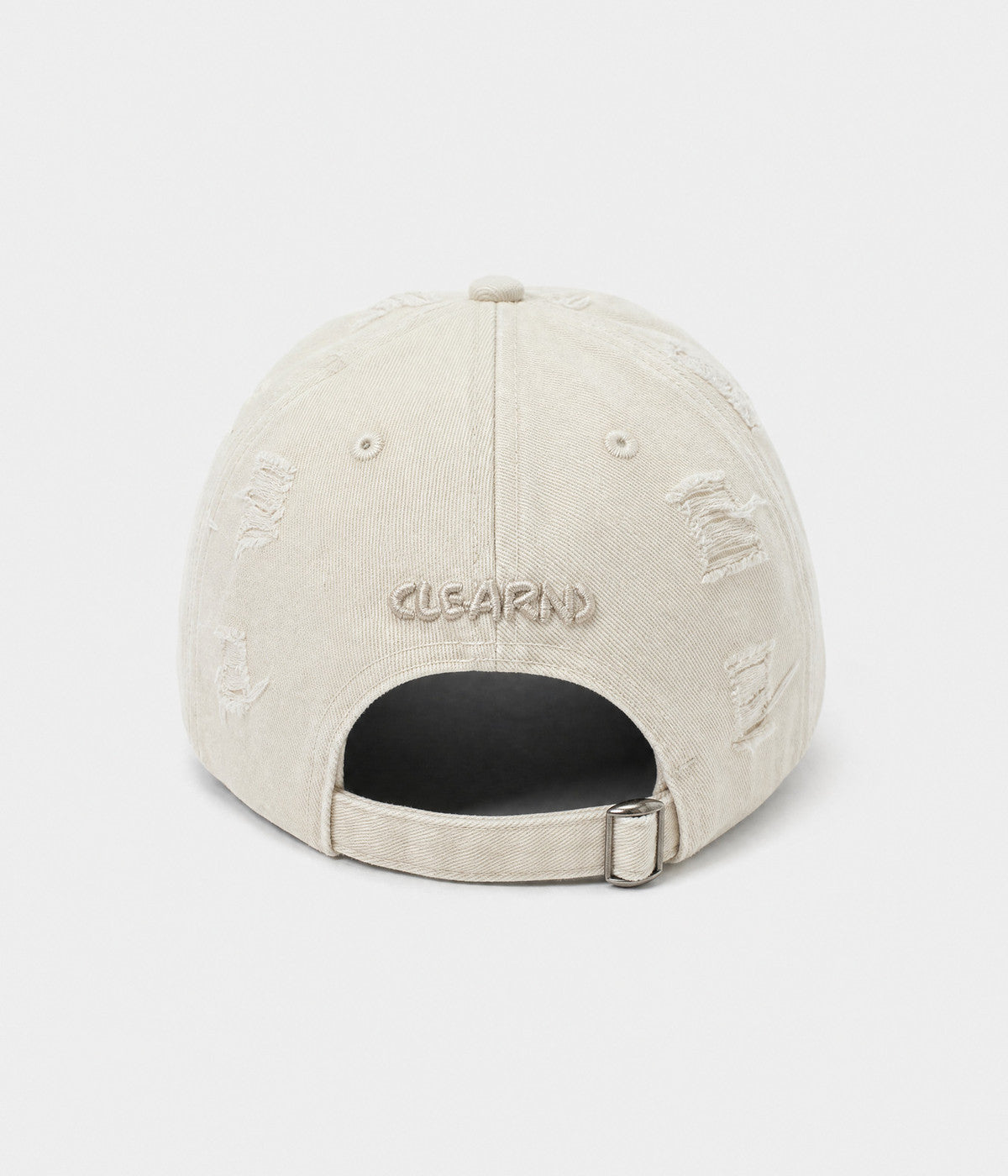 NO TIME FOR ROMANCE. washed cotton cap in BEIGE, back view