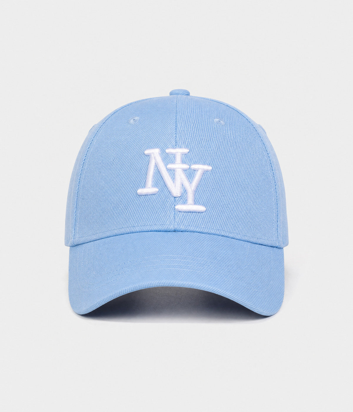 NY MONOGRAM. structured cotton cap in SKY BLUE, front view