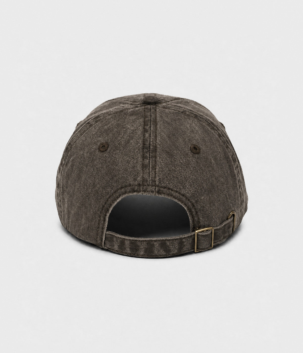 WASHED SAUSAGE DOG. washed cotton cap in COFFEE, back view
