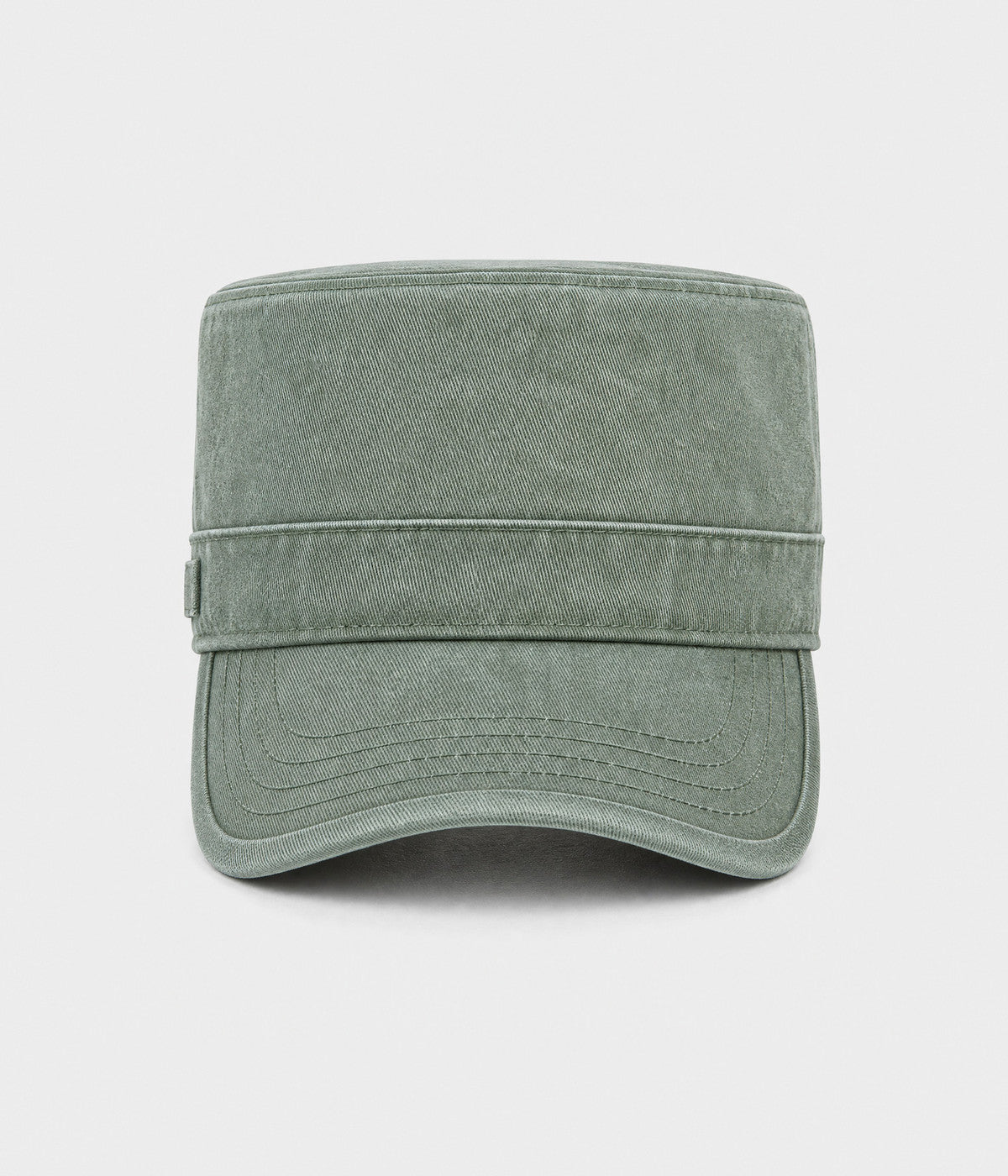WASHED CADET. washed cotton cadet cap in ARMY GREEN, front view