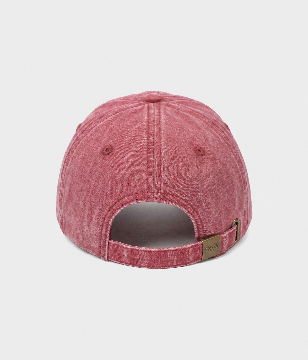 WASHED SÍ. washed cotton dad cap in RED, back view
