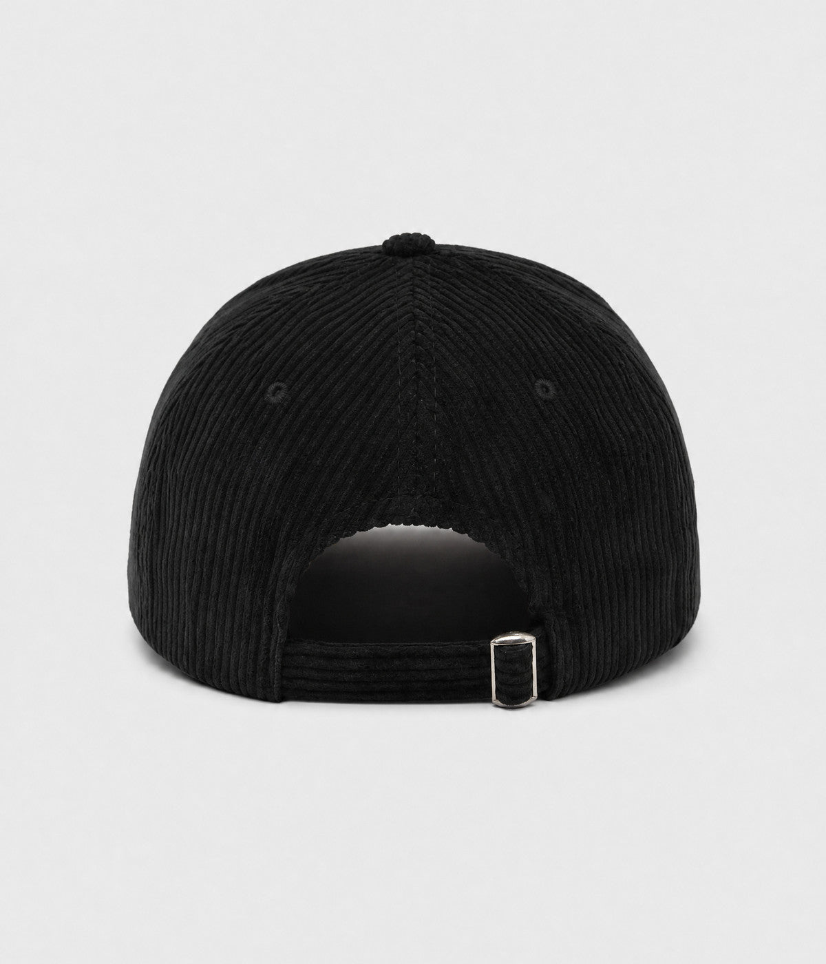 CORDUROY DUCK. cotton corduroy cap in BLACK, back view