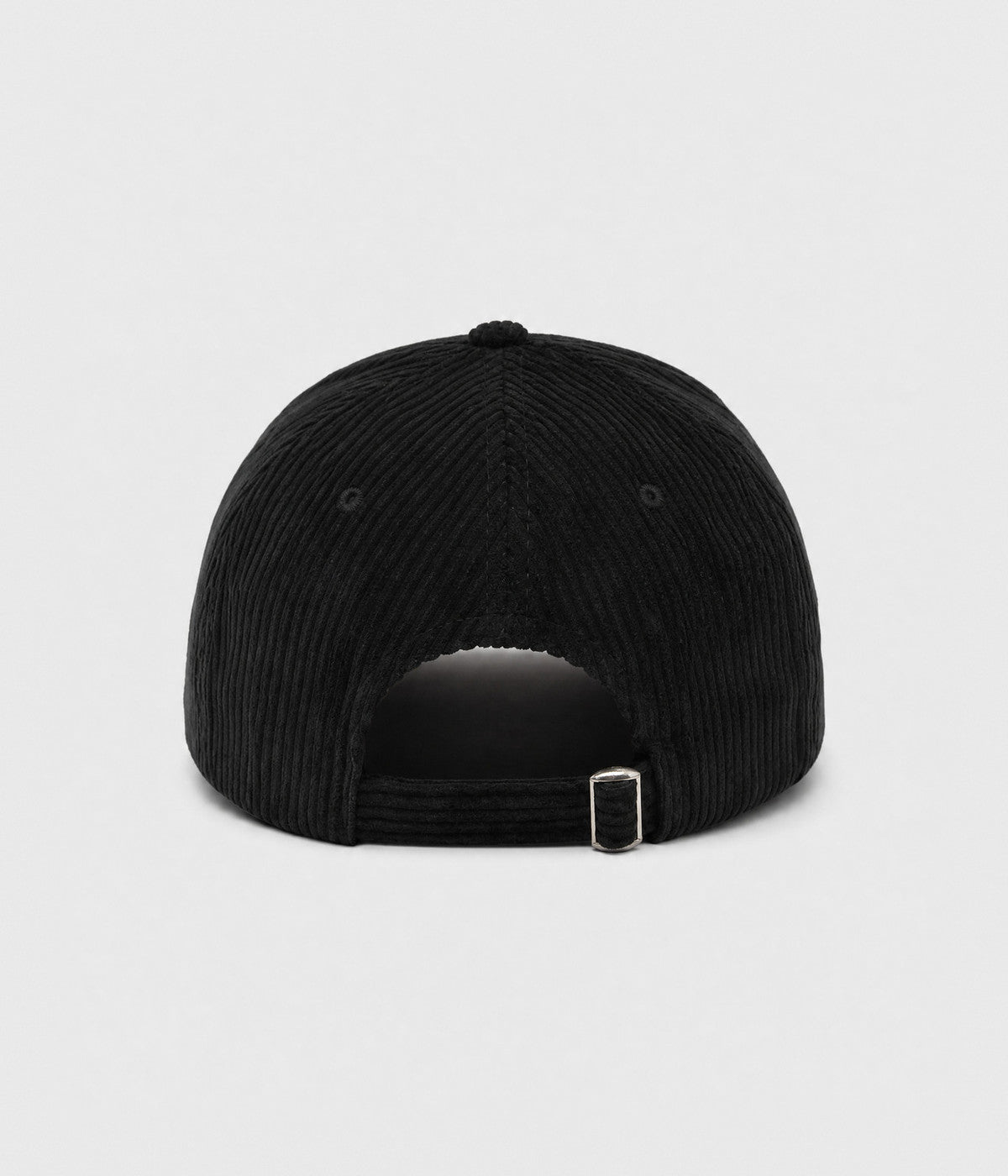 CORDUROY DUCK. cotton corduroy cap in BLACK, back view