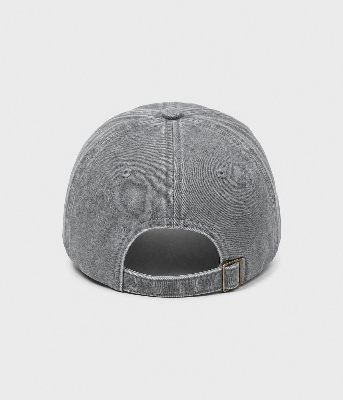 WASHED MUSHROOM. washed cotton cap in GRAY, back view