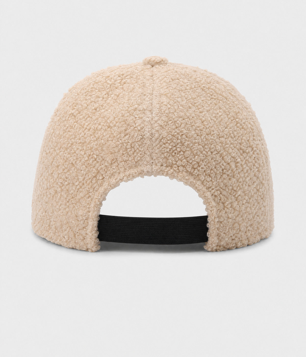NY TEDDY. teddy plush cap in BEIGE, back view