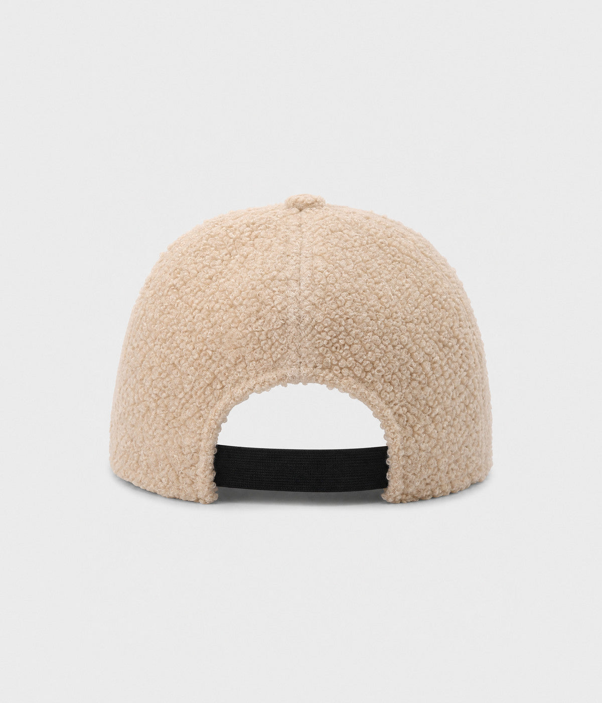 NY TEDDY. teddy plush cap in BEIGE, back view