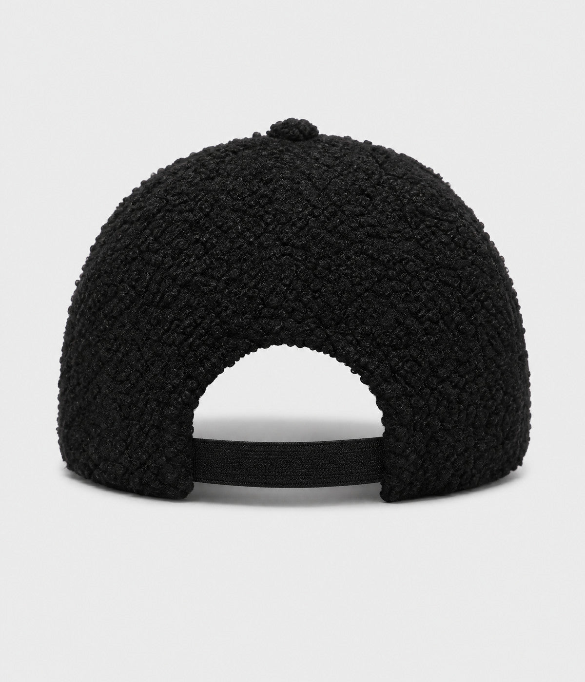 NY TEDDY. teddy plush cap in BLACK, back view