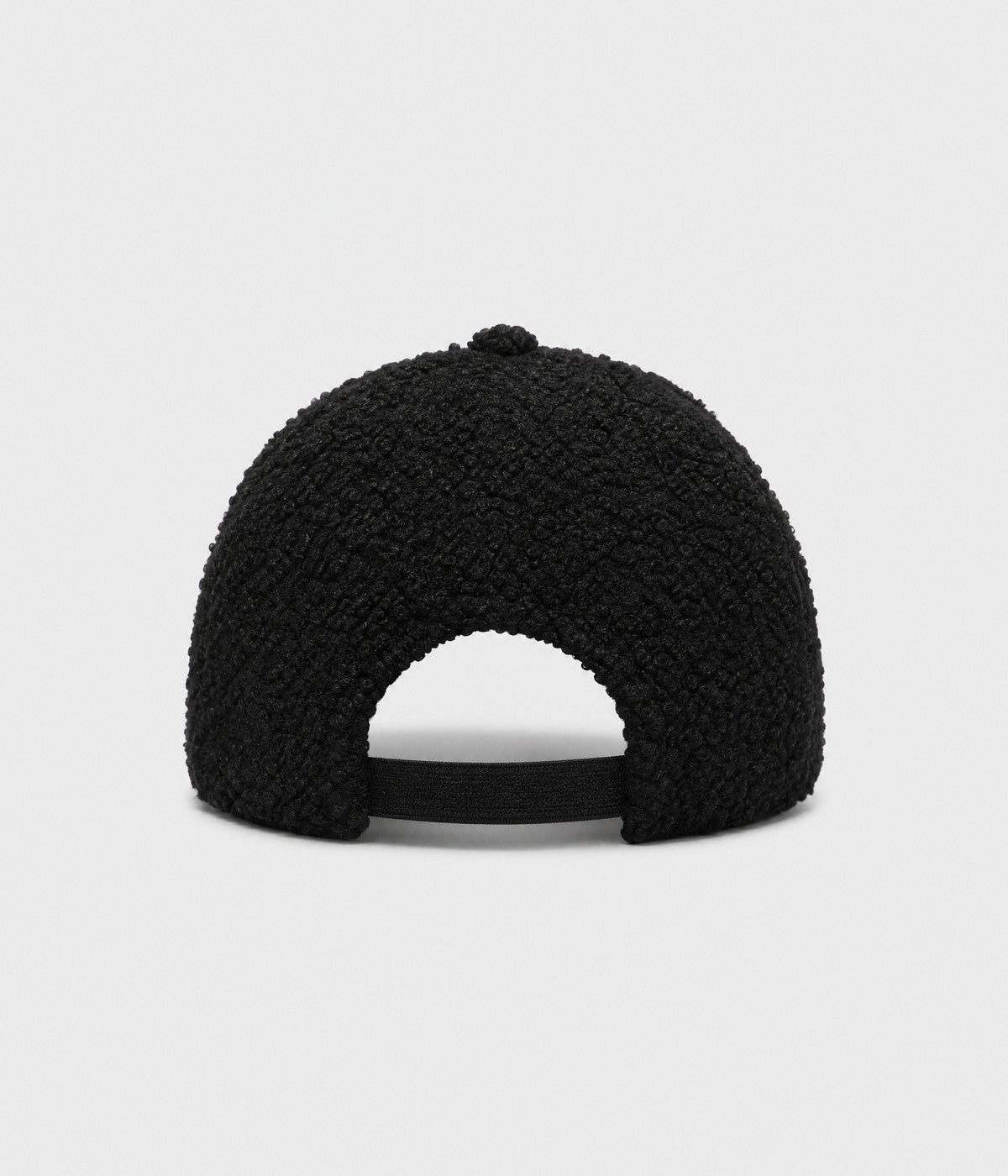 NY TEDDY. teddy plush cap in BLACK, back view