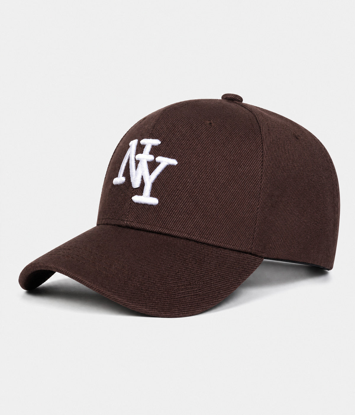 NY MONOGRAM. structured cotton cap in COFFEE, side view