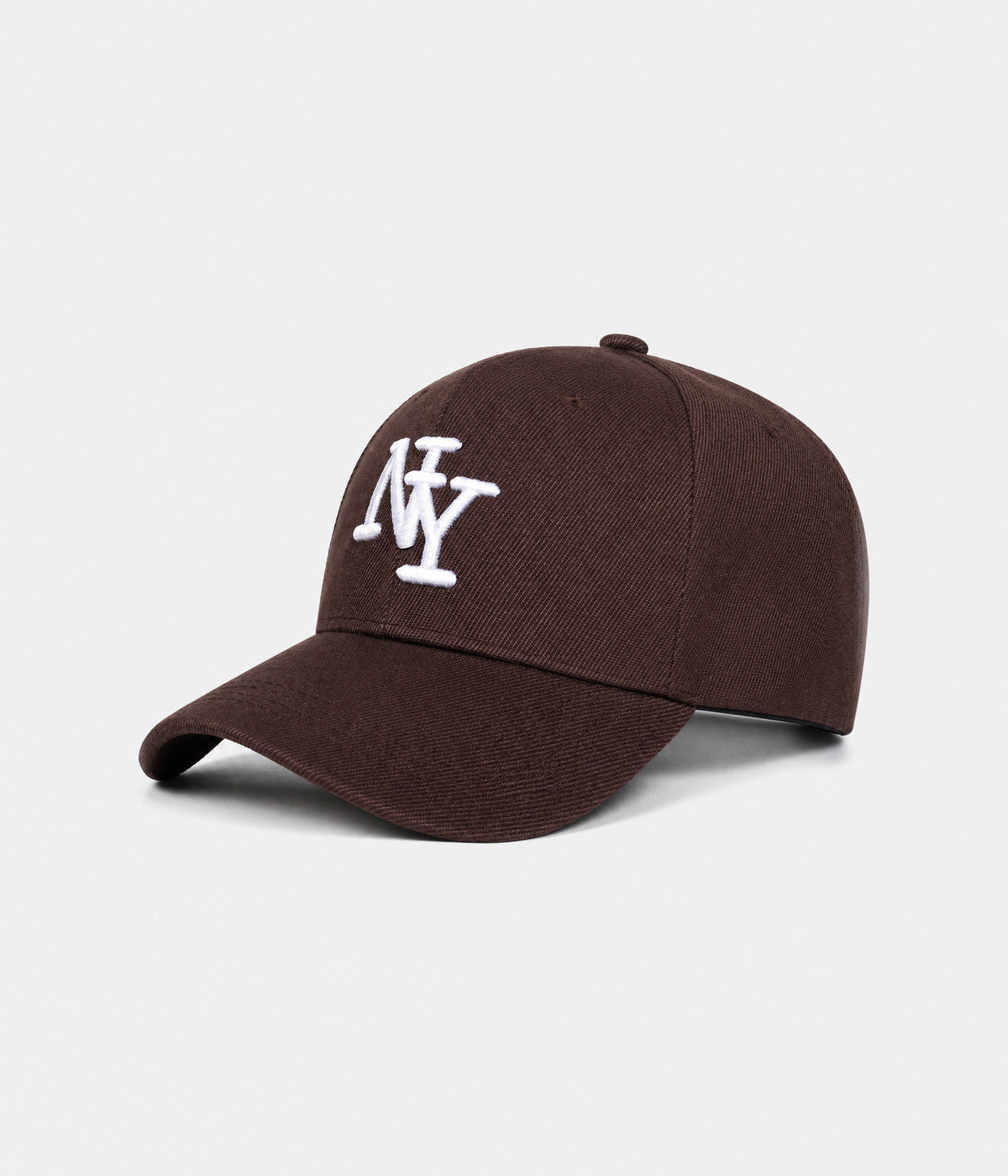 NY MONOGRAM. structured cotton cap in COFFEE, side view
