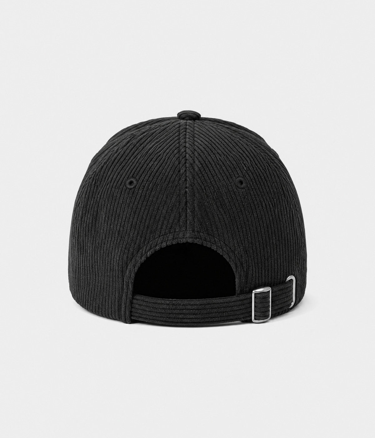 CALIFORNIA CORDUROY. corduroy cap in BLACK, back view
