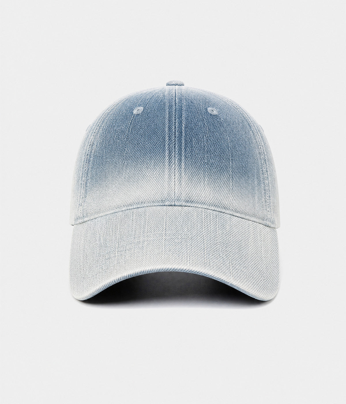 DENIM FADE. washed cotton cap in light blue, front view