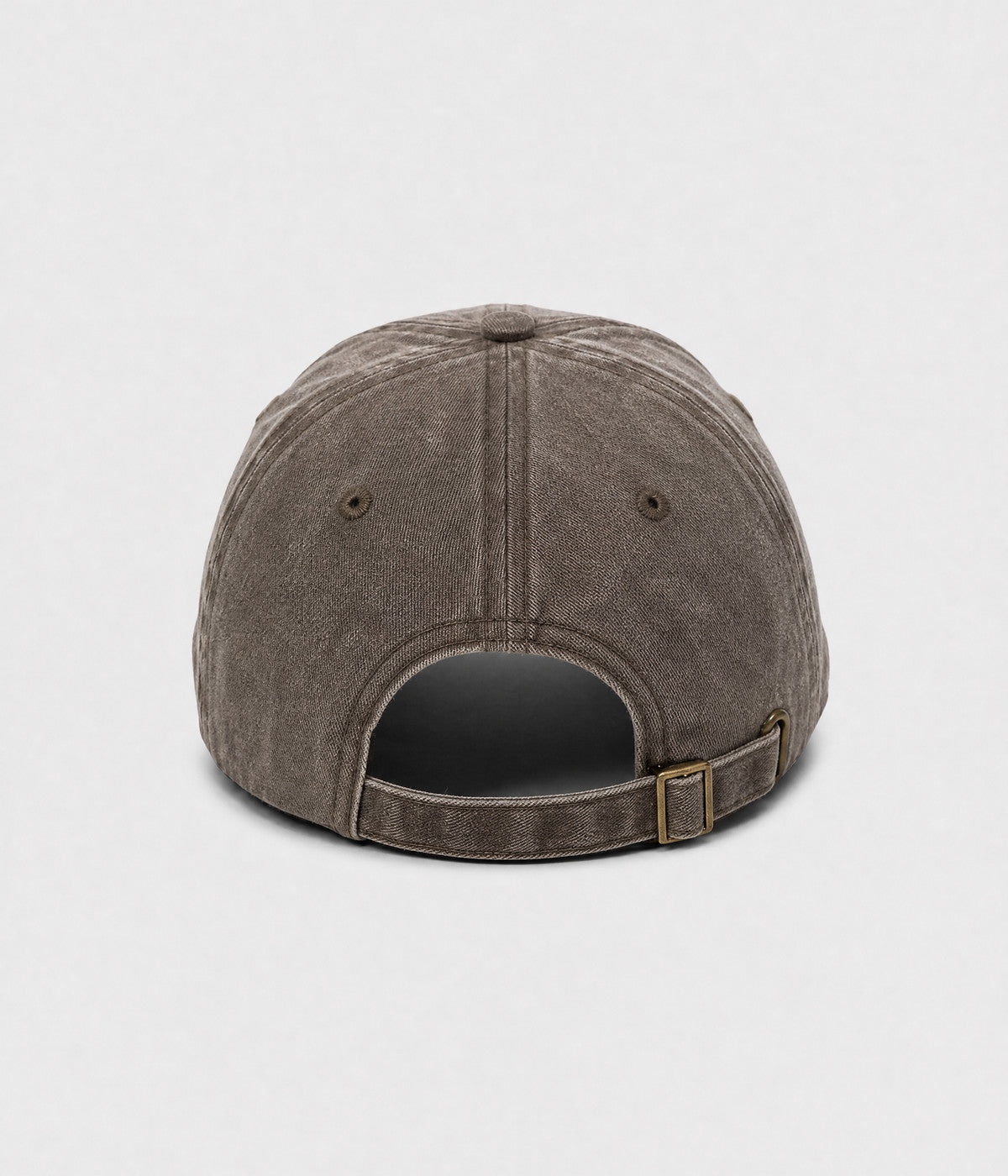 WASHED MUSHROOM. washed cotton cap in COFFEE, back view