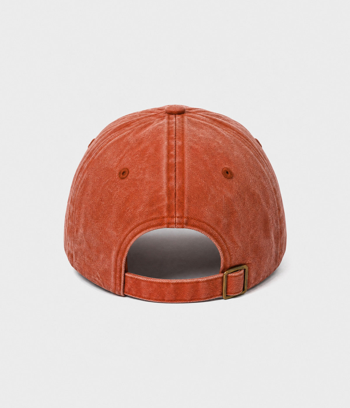 FAITH CROSS. washed cotton cap in RUST, back view