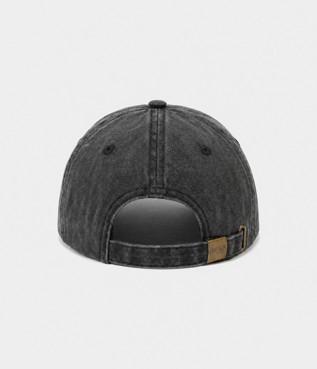 WASHED GRANDPA. washed cotton dad cap in BLACK, back view