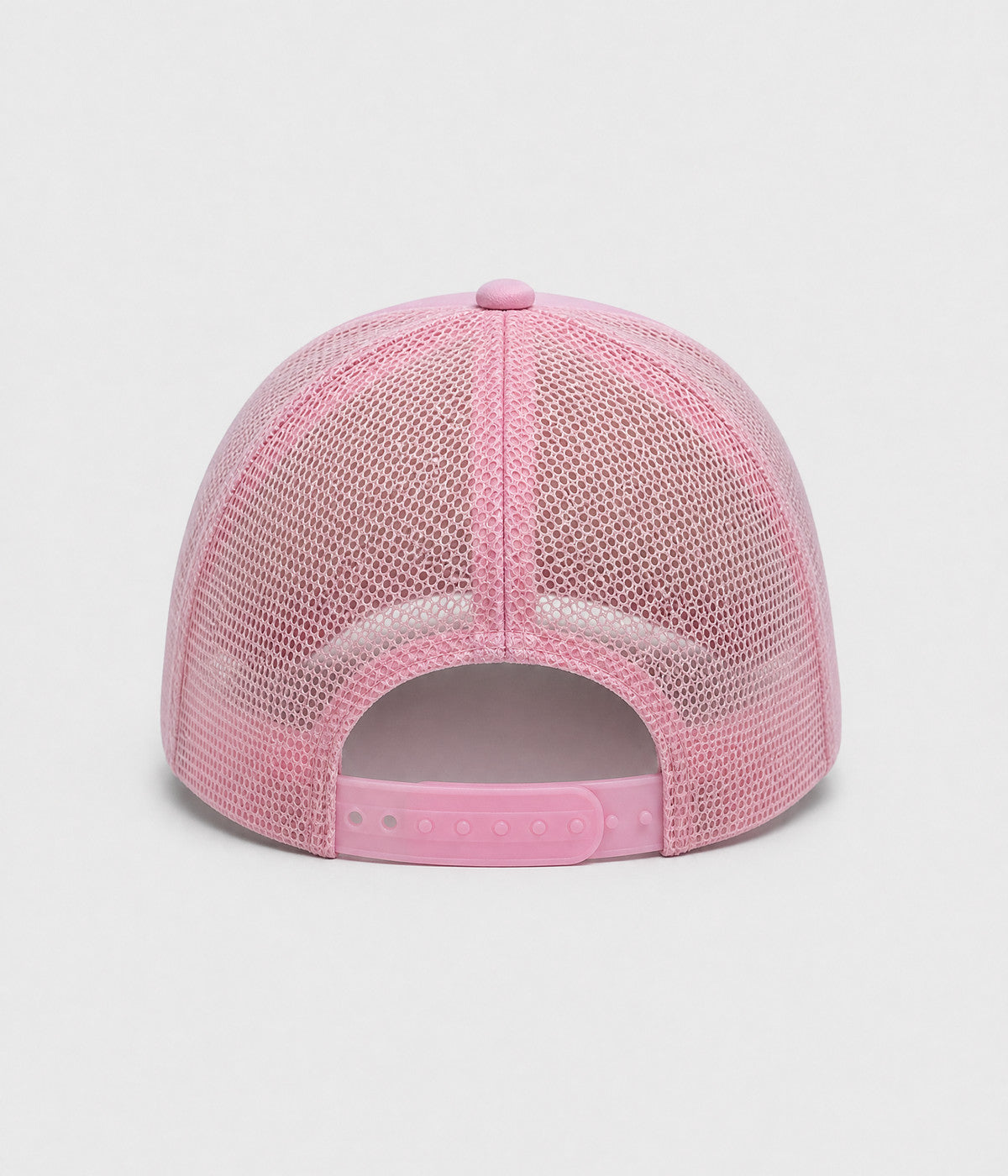 SUPPORT DAY DRINKING TRUCKER. foam-front mesh trucker cap in PINK, back view