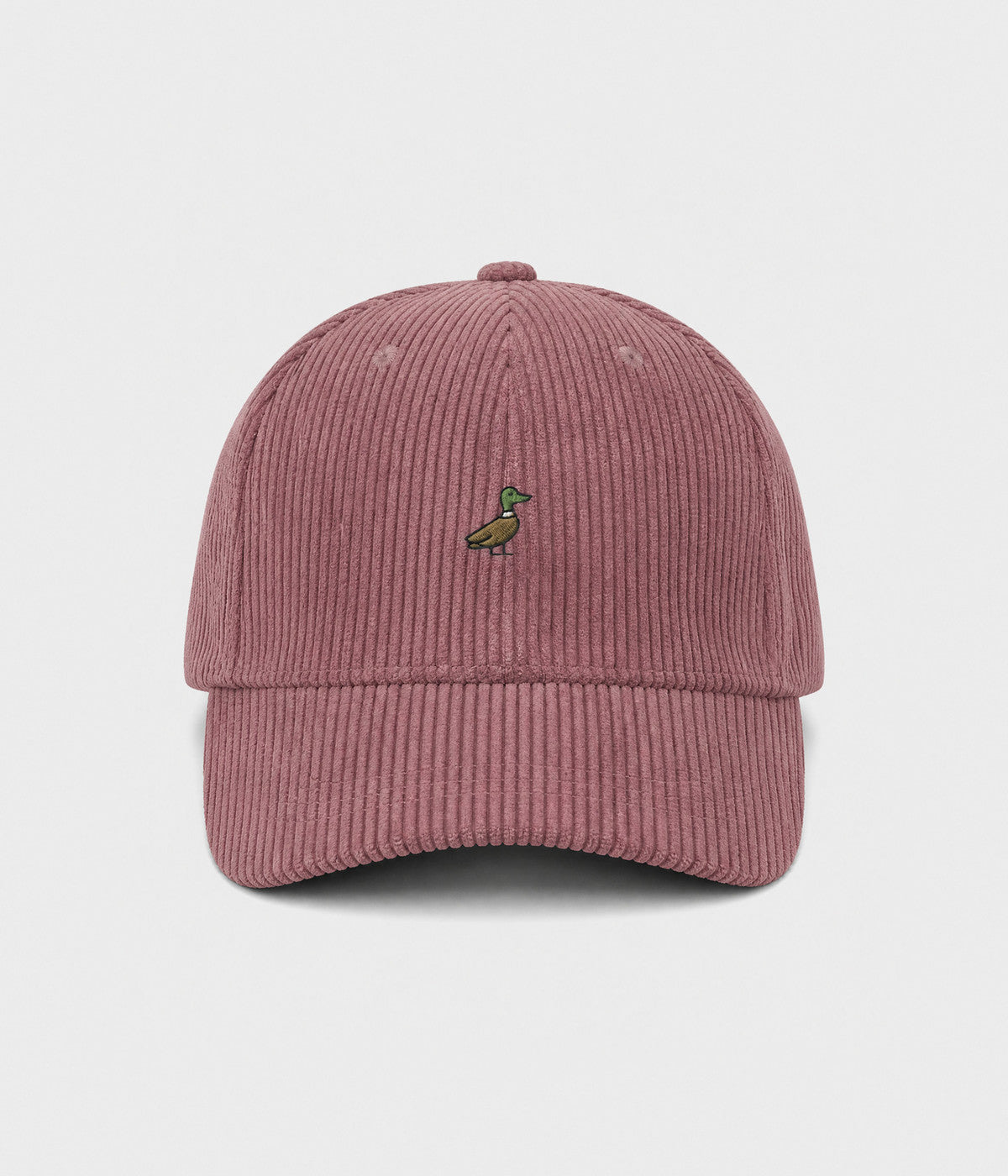 CORDUROY DUCK. cotton corduroy cap in DARK PINK, front view