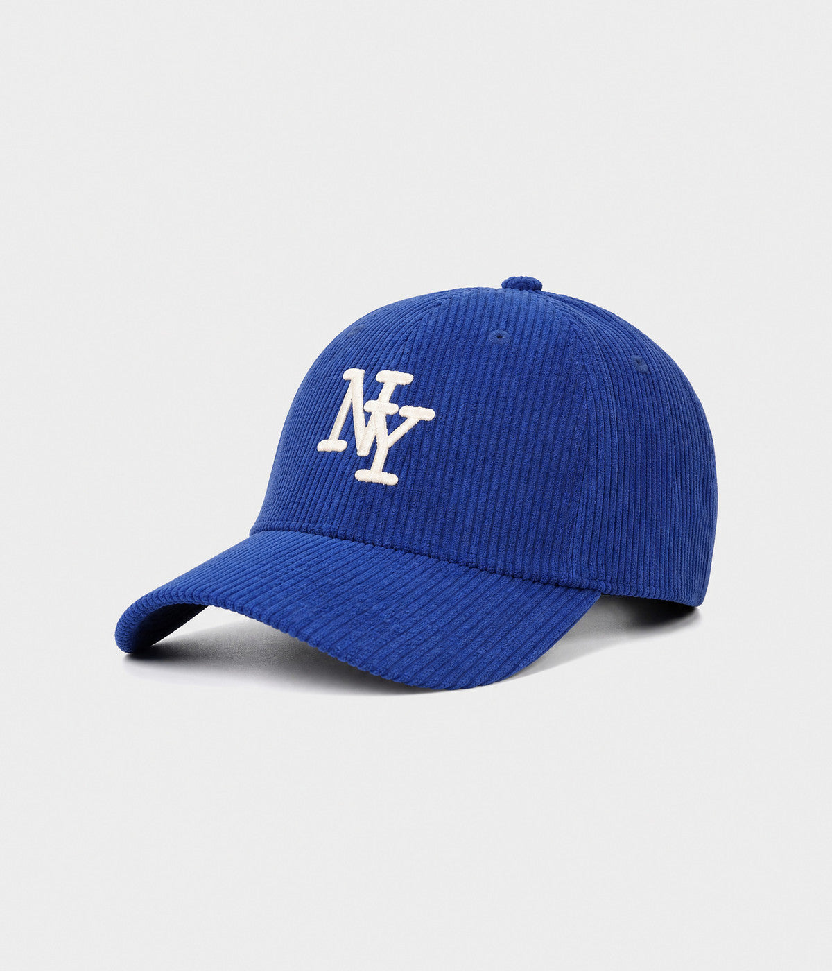 NY CORDUROY. corduroy cap in ROYAL BLUE, side view