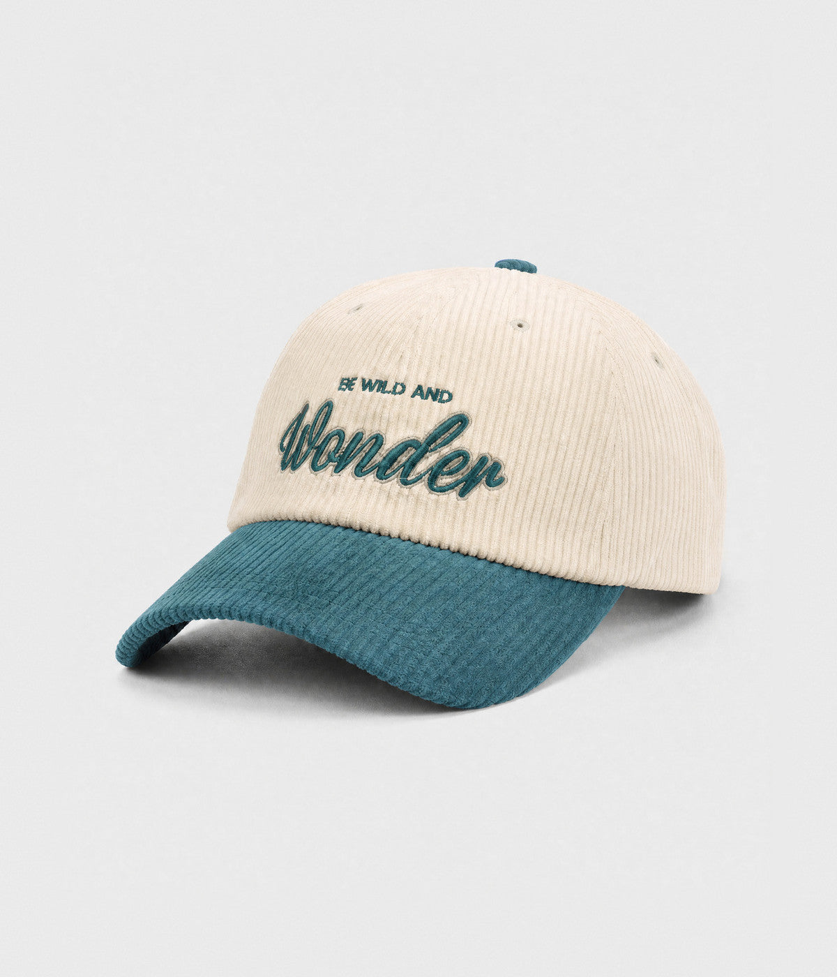 WONDER. corduroy cap teal side