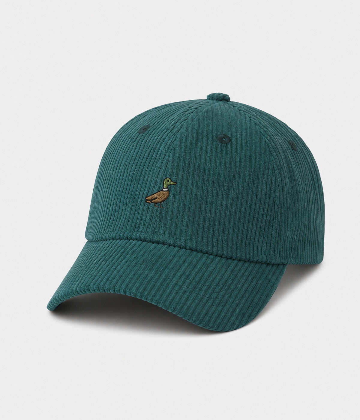 CORDUROY DUCK. cotton corduroy cap in GREEN, side view