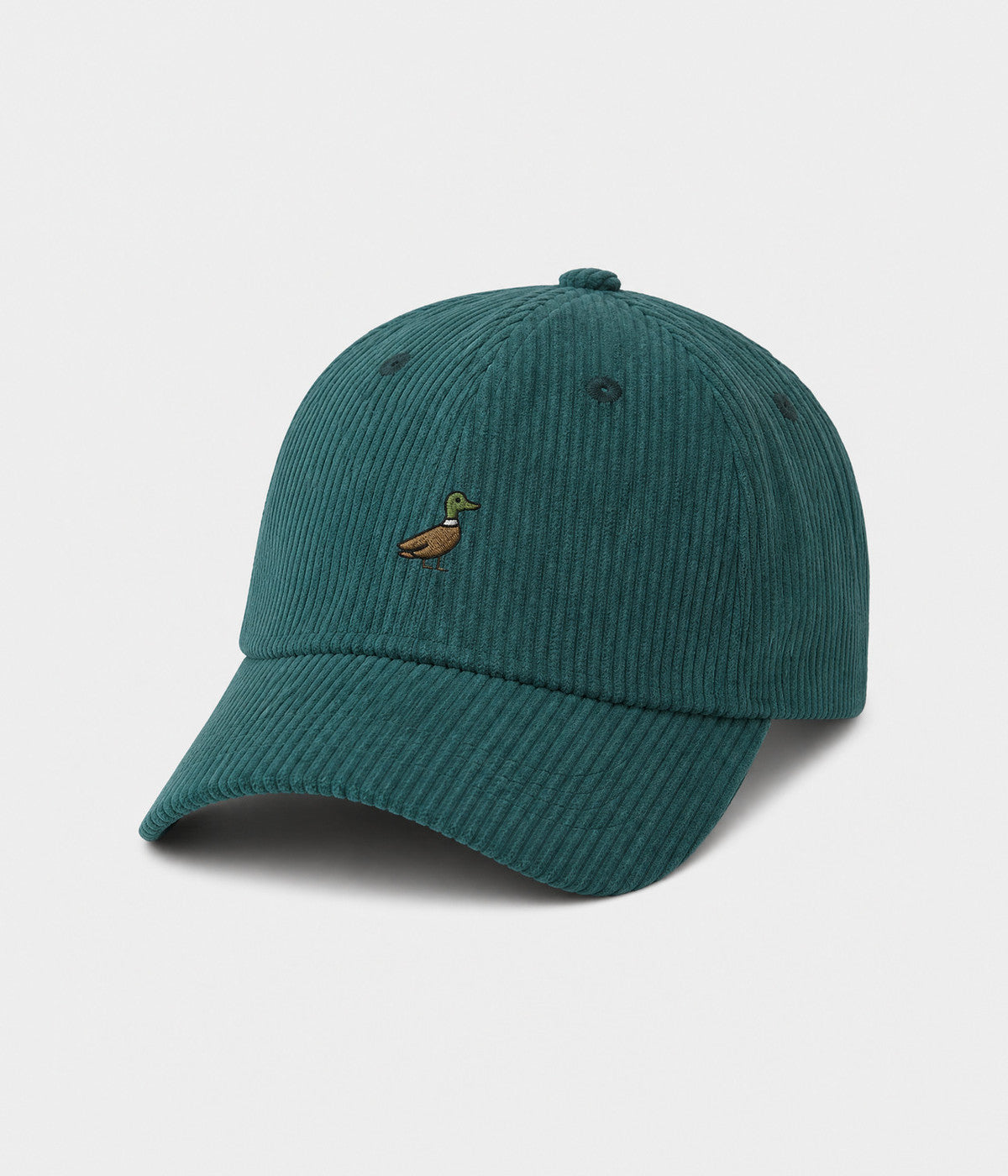 CORDUROY DUCK. cotton corduroy cap in GREEN, side view