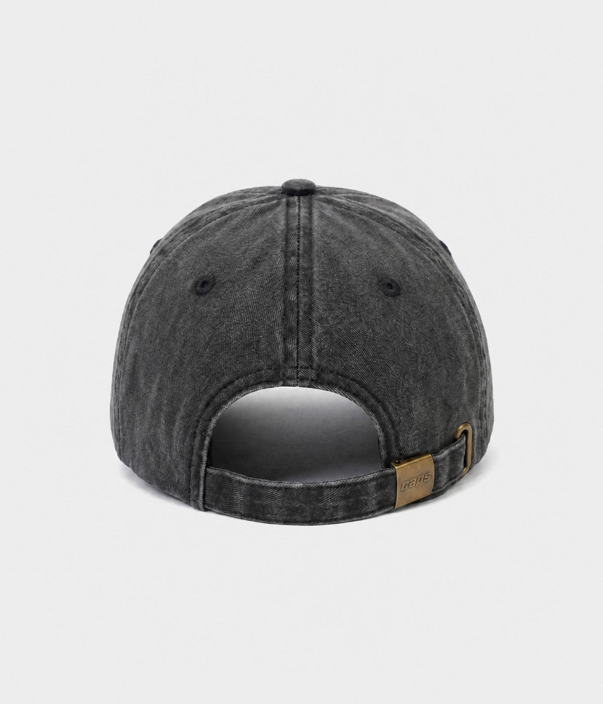 WASHED SÍ. washed cotton dad cap in BLACK, back view