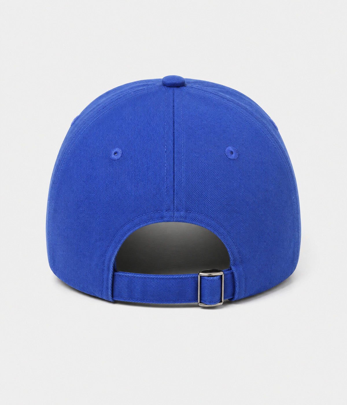 RIPPED COTTON. distressed cotton cap in blue, back view