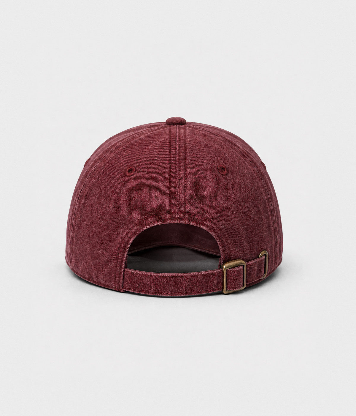 NEVER GIVE UP. washed distressed cotton dad cap in RED, back view