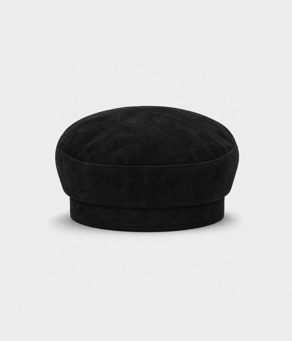 SUEDE SKIPPER. suede skipper cap in BLACK, back view