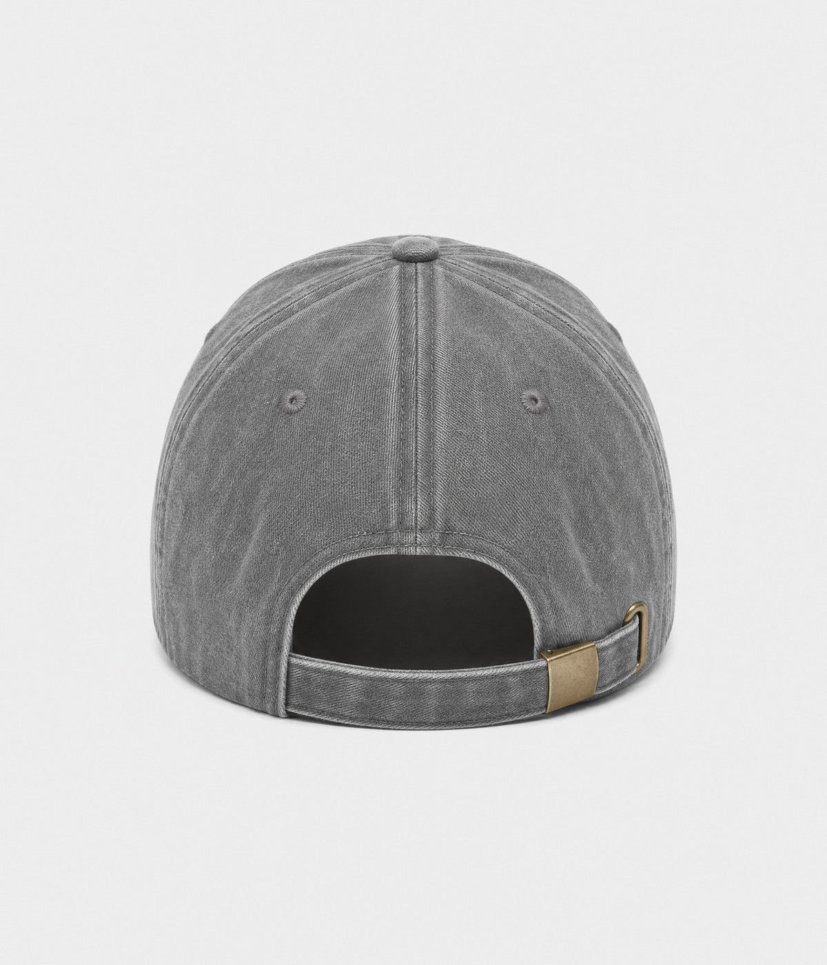 GOOD THINGS TAKE TIME. washed cotton dad cap in gray, back view