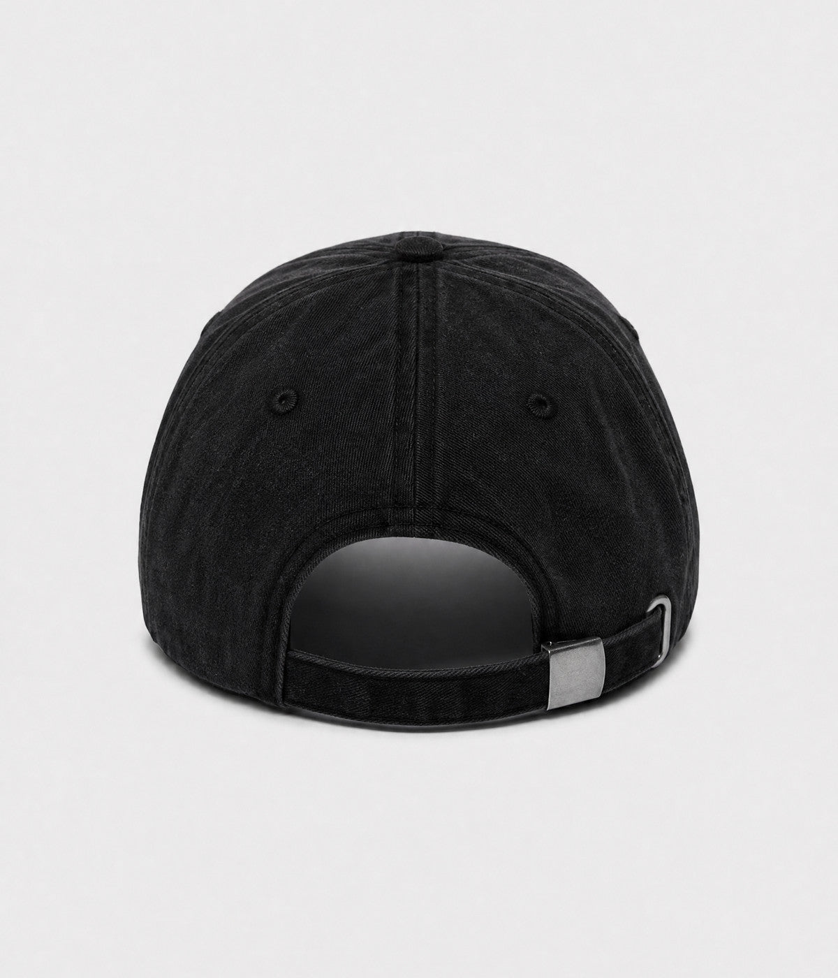 BROOKLYN NY. washed cotton dad cap in black, back view