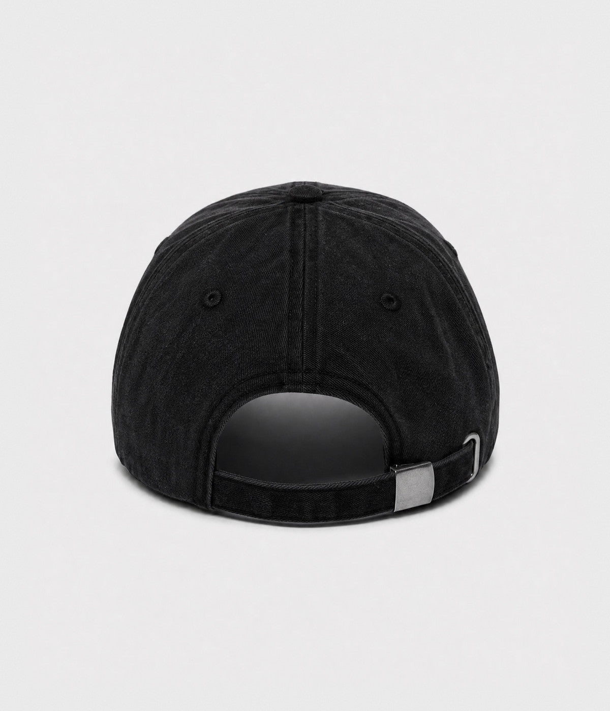 BROOKLYN NY. washed cotton dad cap in black, back view
