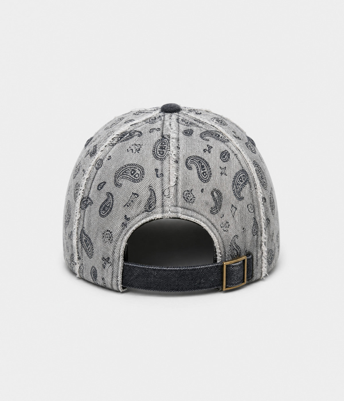 WASHED PAISLEY. washed denim paisley cap in BLACK, back view