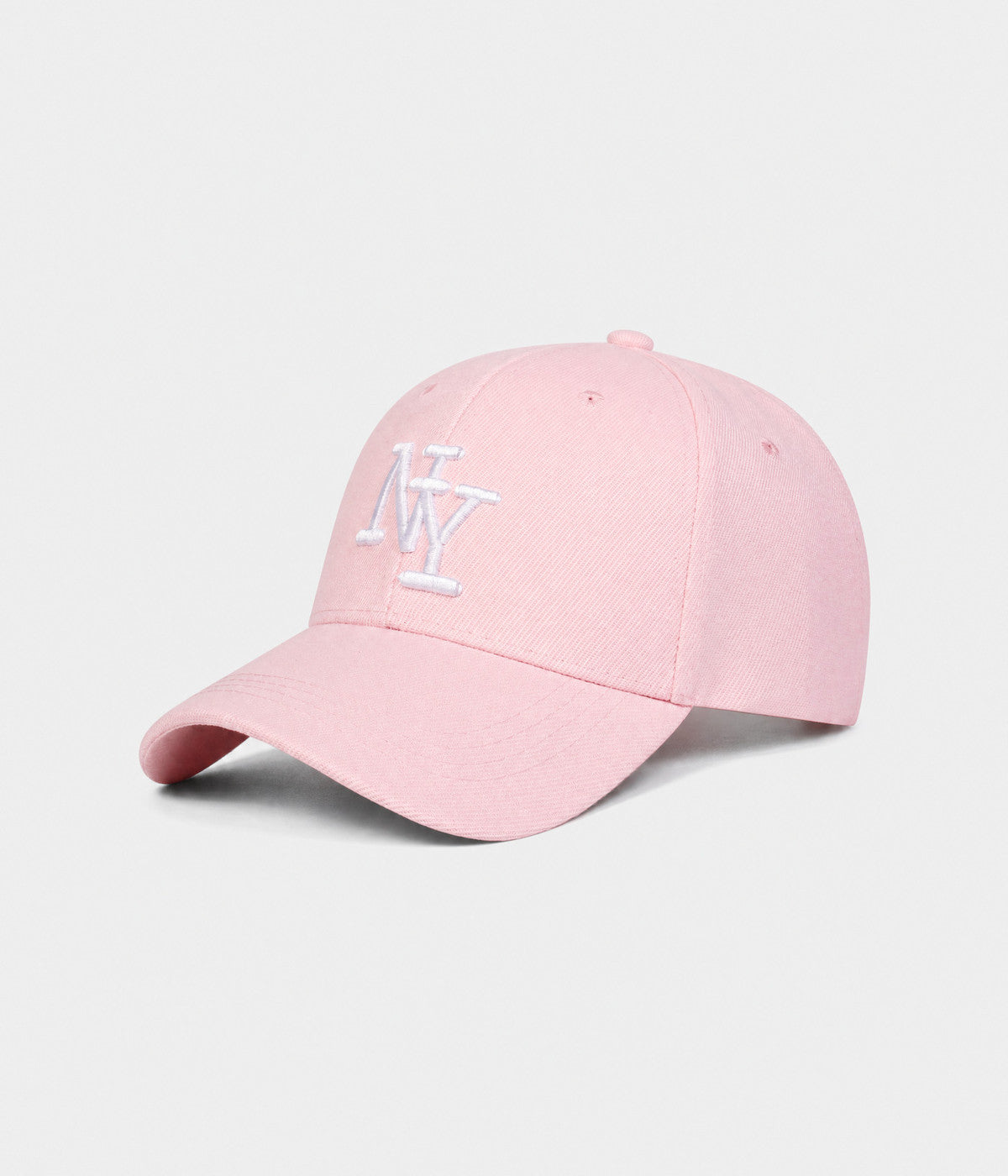 NY MONOGRAM. structured cotton cap in PINK, side view